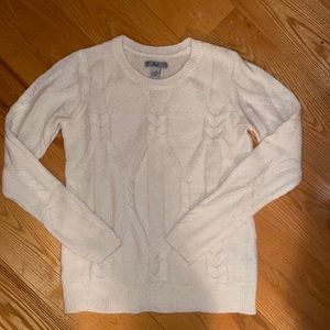 White knitted sweater